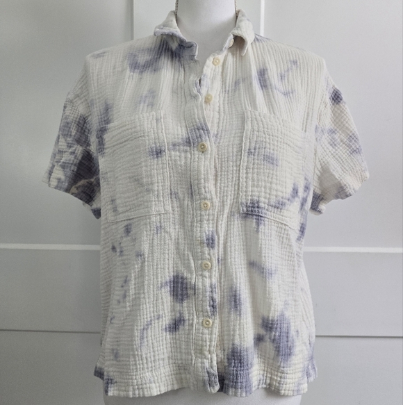Madewell Tie-Dye Button-Up Women's Top - Picture 2 of 10